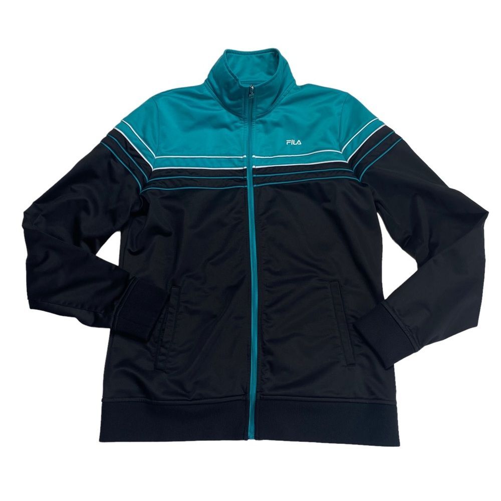 Fila Track Running Athletic Zip Front Jacket Sz L - Picture 9 of 14